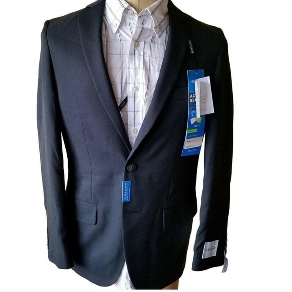 HAGGAR Slim Fit 2-Button Center Vent Sport C - Picture 1 of 7